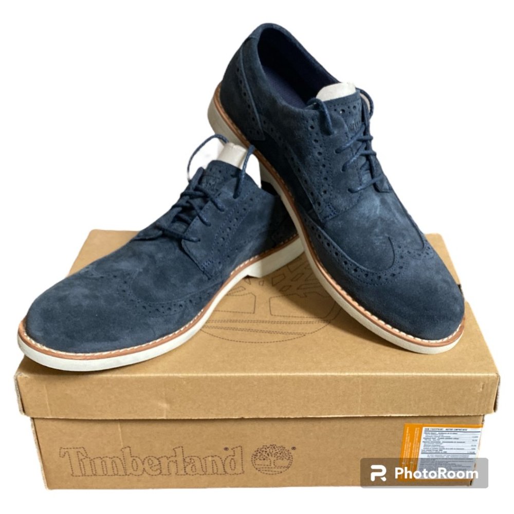 Timberland Earthkeepers Suede Blue Wingtip Men's Shoes, Size 10, EUC